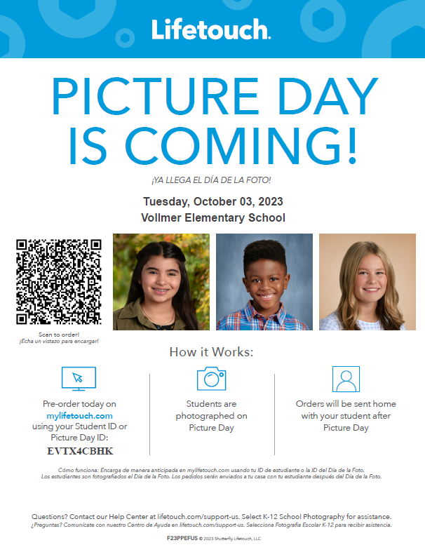 Picture day is coming go to mylifetouch.com to preorder